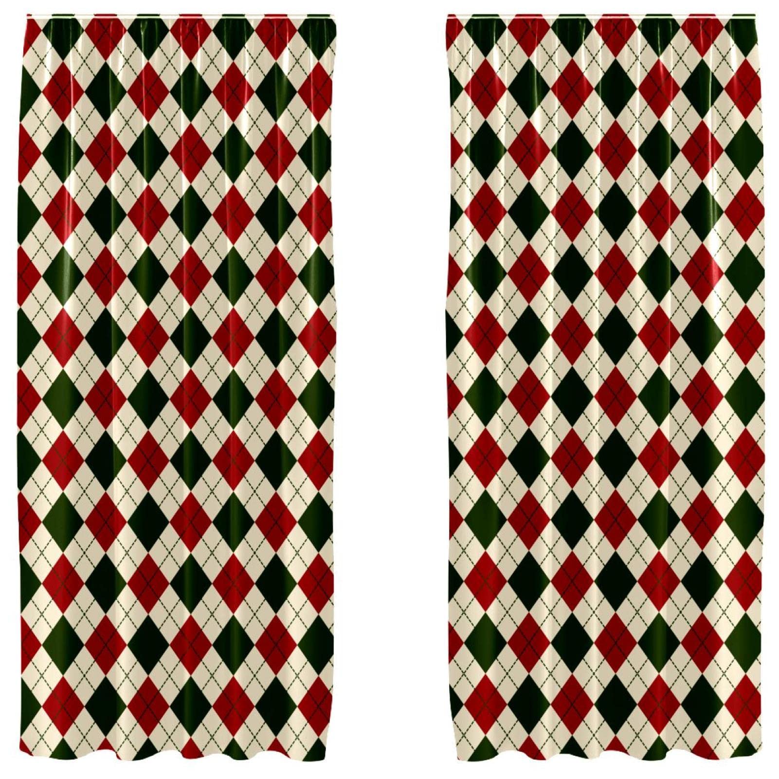 Cortinas opacas navideñas de 55x84 pulgadas en microfibra suave para dormitorio