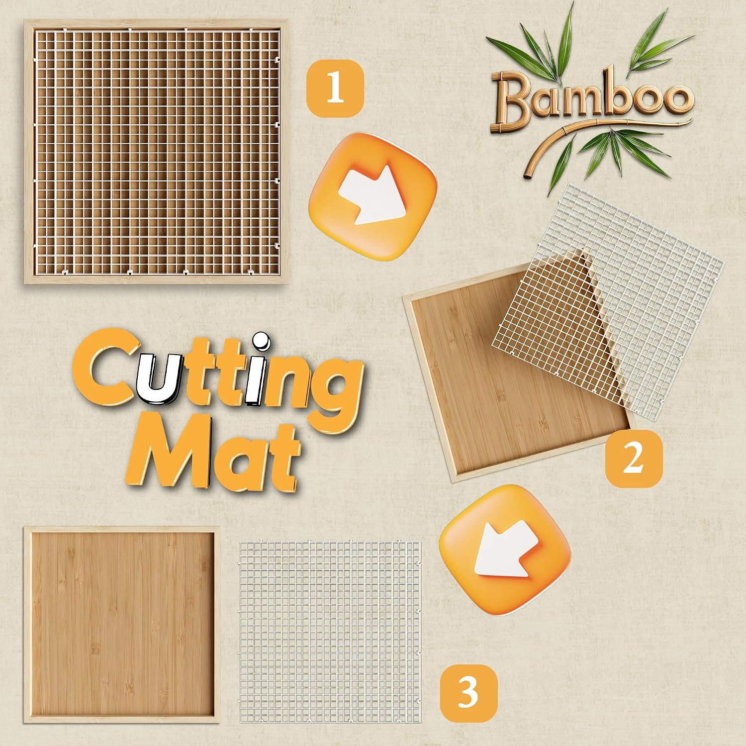 12"x12" Stained Glass Cutting Mat, 2 In 1 Bamboo Stain Cutting Board for Crafting, Stained Glass Tools and Supplies