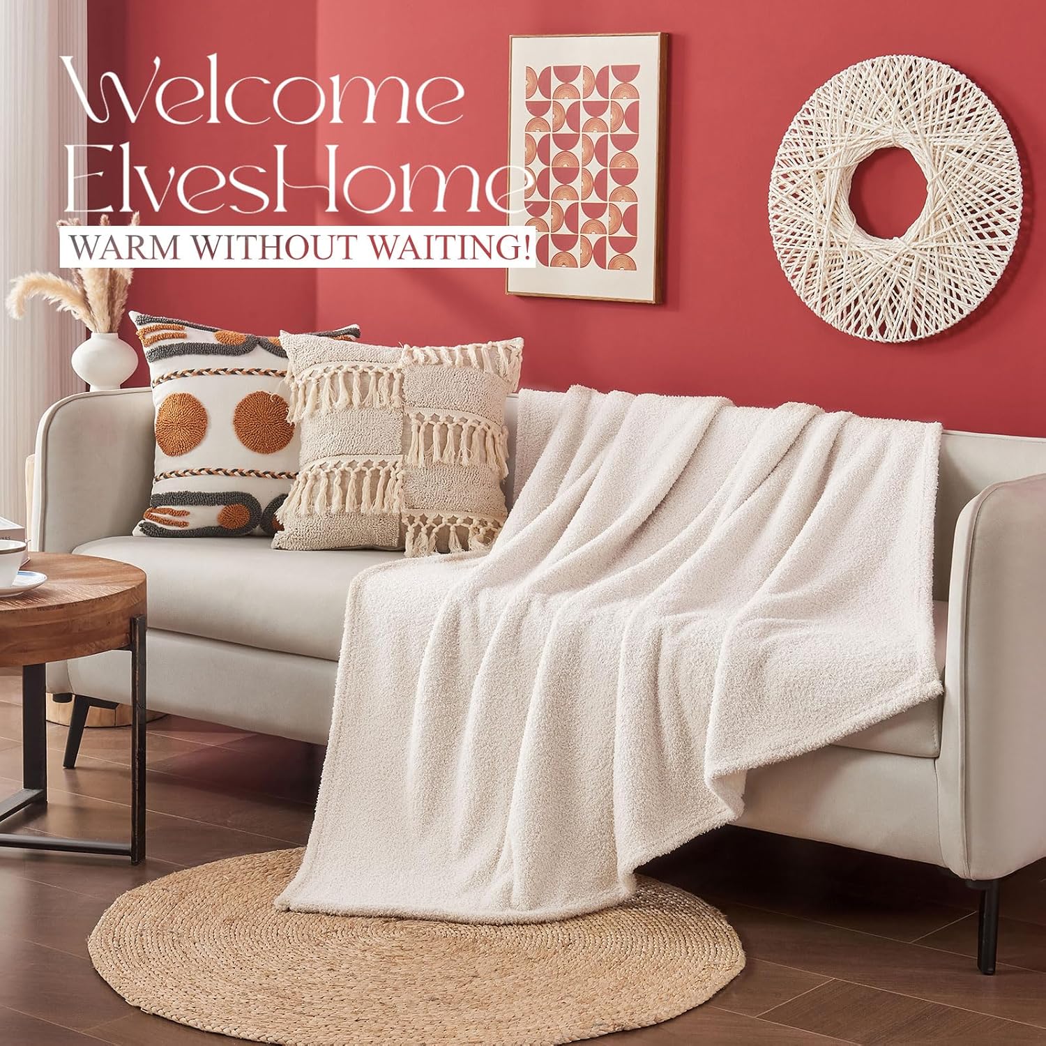 Ailemei Direct Knit Throw Blanket for Bed, Soft Thin Blankets for Sofa, Couch, Camping, Office Chair, Cozy Touch Lightweight Breathable Blanket All Season Use, Sand 50"x70" - Image 5