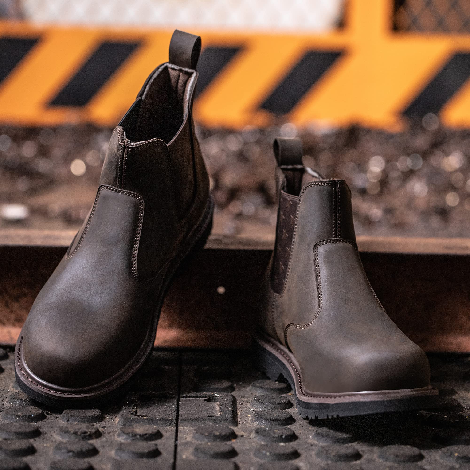 Composito/Punta d'acciaio Chelsea Stivali da lavoro di sicurezza Scarpe industriali costruzione Moda isolata