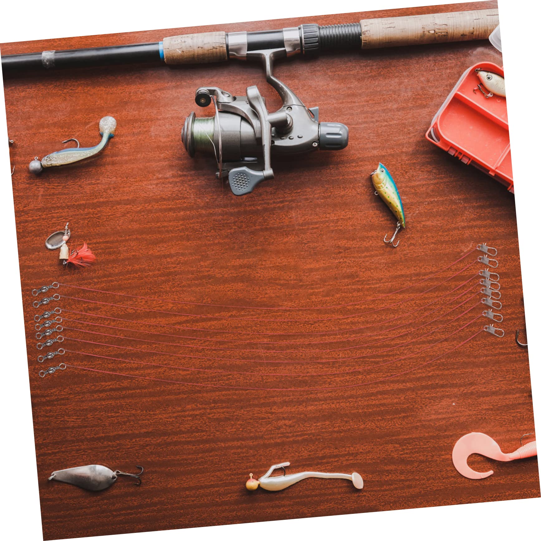 POPETPOP 2sets Fishing Gear Tackle 2X Fishing Wire Leaders Catfishing Rigs with High-Strength Wire 100pcs*2