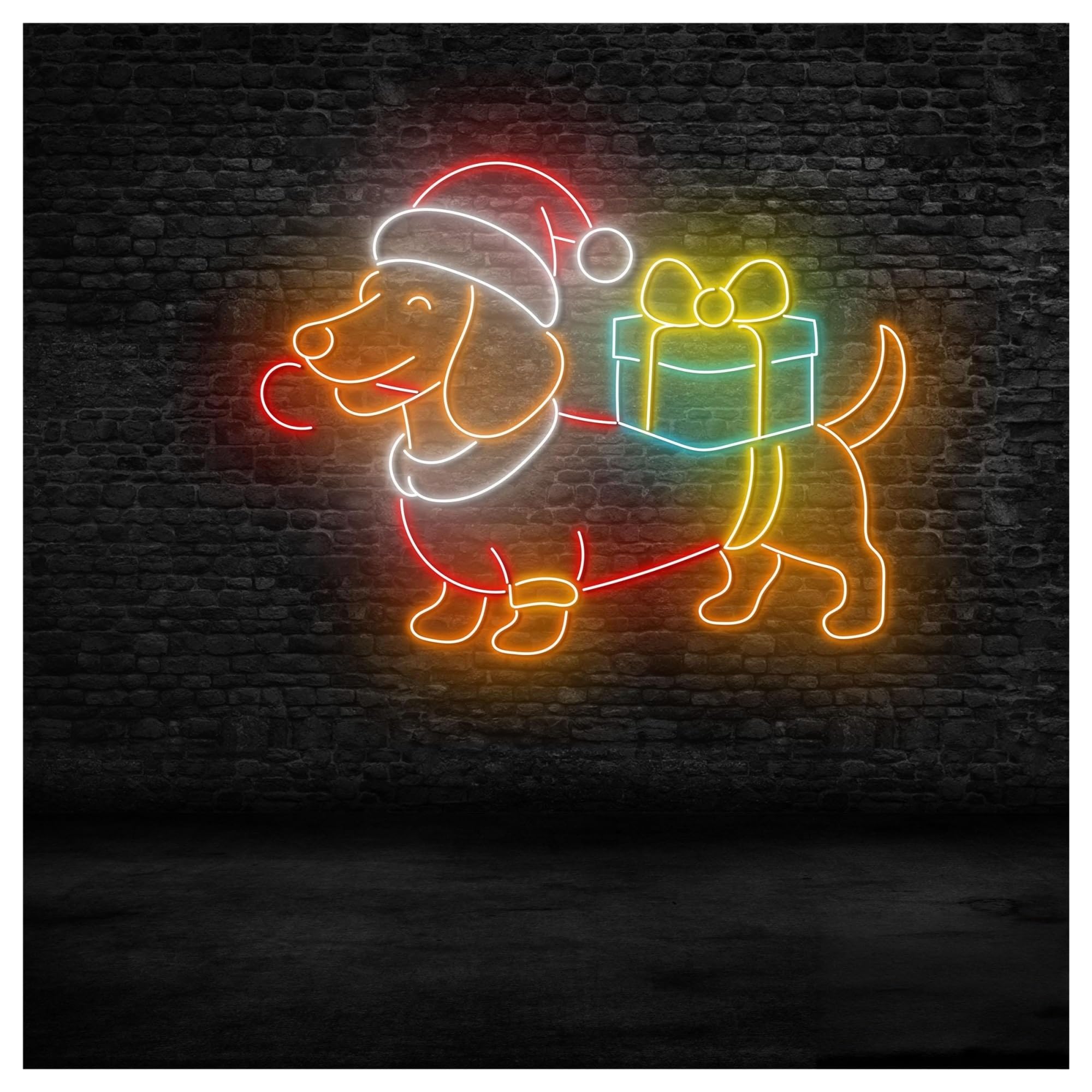 RONGCH Hanging Art Neon Signs Dachshund Neon Sign, Suitable for Living Room Wall Decor with Dimmable 50cm