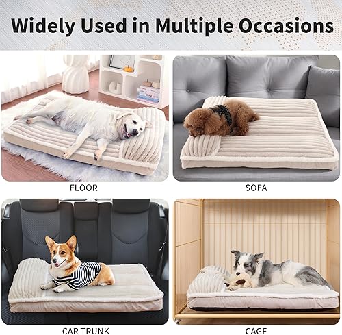 Miniatura 7 de Almohada ortopédica para cama de perro con funda extraíble de espuma viscoelástica triturada, base de diseño de cojín cómodo, lavable a máquina para