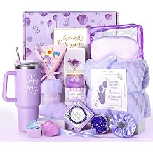 15 Pcs Get Well Soon Gift Baskets, Birthday Gifts for Women, Purple