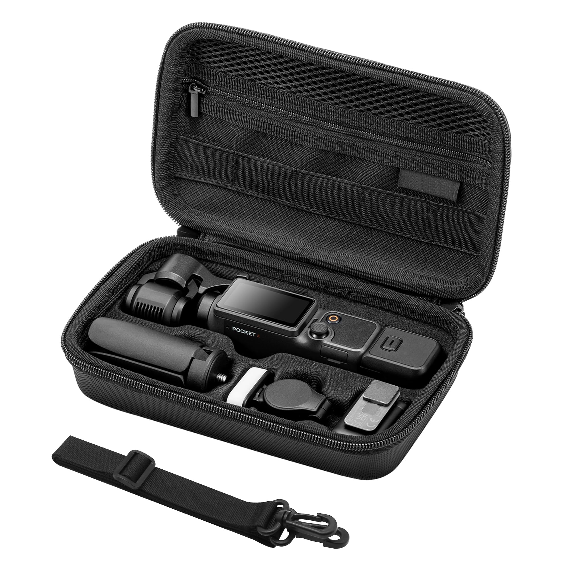 Osmo Pocket 4 Bolsa de transporte - Bolsa de viaje rígida portátil de PU para DJI Osmo Pocket 4 Standard Combo accesorios de cámara con correa para el hombro
