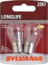 SYLVANIA - 2357 Long Life Miniature - Bulb, Ideal for Daytime Running Lights (DRL) and Back-Up/Reverse Lights (Contains 2 Bulbs)
