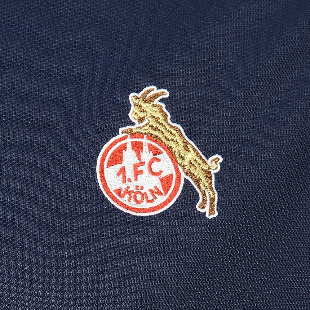1. FC Köln Trackjacke Alte Kölnstr. – Retro Trainingsjacke Herren Damen – Offizielle Fanjacke Blau Rot Weiß – Fußball Jacke mit gesticktem Logo & Reißverschluss