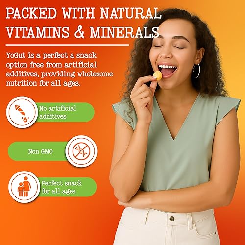 Miniatura 6 de Yogut Bocadillo de yogur liofilizado, mango, paquete de 6, bocadillos saludables para niños, niños pequeños y adultos, sin gluten, sin OMG, con 5