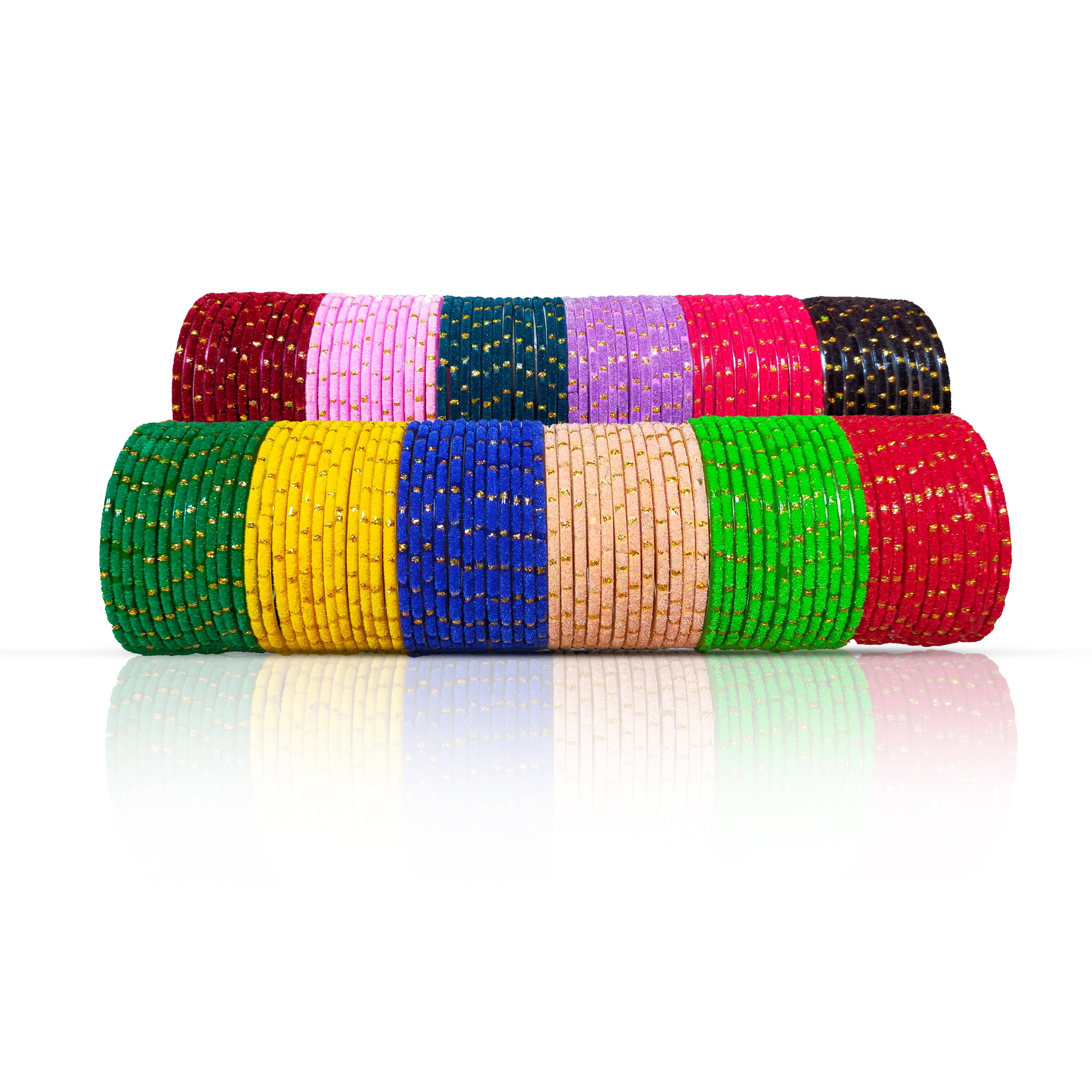 AYUSHI AND CO. Velvet Glitter Bangle Set (144 Bangles, 12 Colors) – Multi-Color Glitter Velvet Bangles for Wedding, Engagement, Anniversary & Special Occasions - Size 2.6 (B0DGD9KW7X) Amazon Price History, Amazon Price Tracker