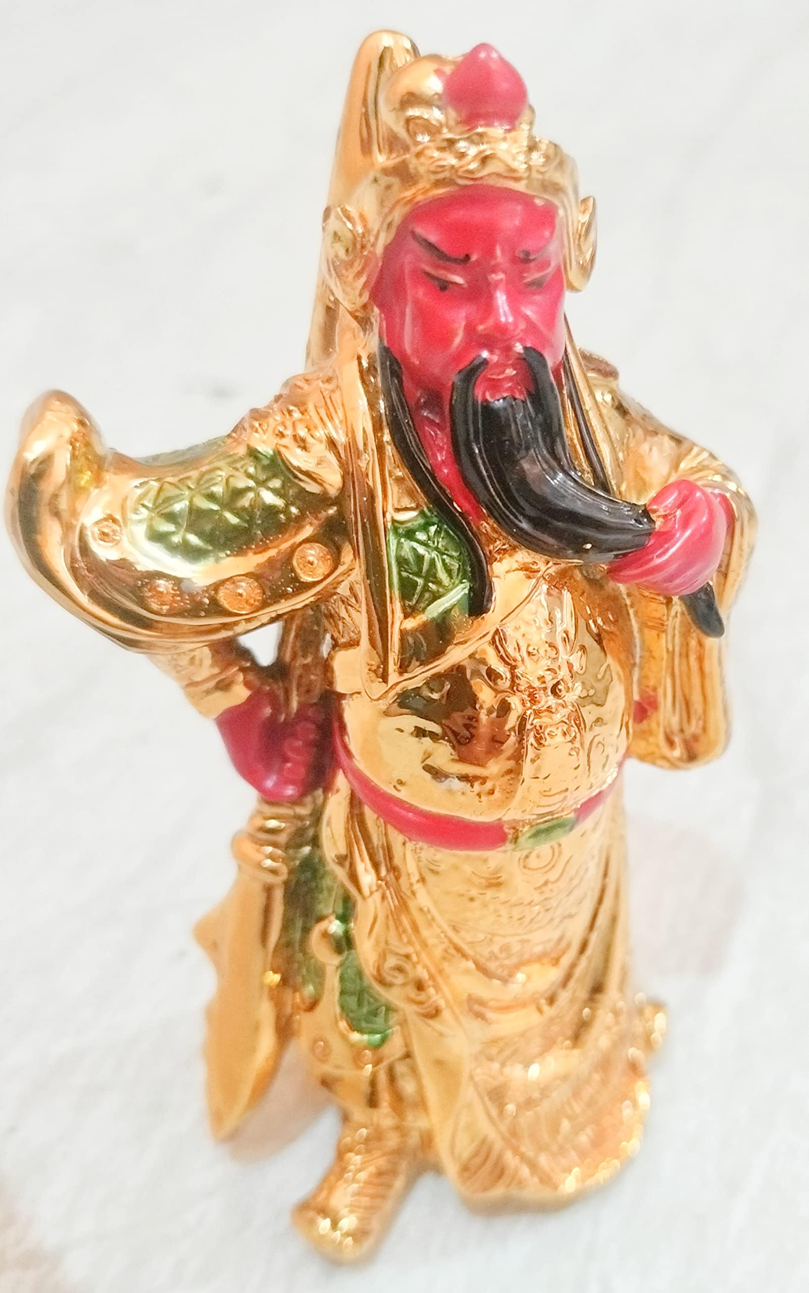 Money Vastu Collection Feng Shui Guan Yu Statue/Guan Gong Statue/Guan Di Statue/Guan Yun Chang Statue Figurines Feng Shui Decor Home Office Decoration Tabletop Decor Good Lucky Gifts