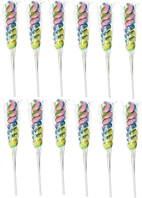 RIN Twist Lollipops Candy, 12 Count
