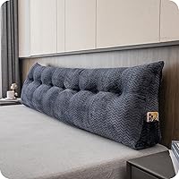 Vista 11 de Cabecera triangular grande, respaldo de cuña y soporte de posicionamiento, almohadas de lectura, almohadas de cuña para cama de día con funda