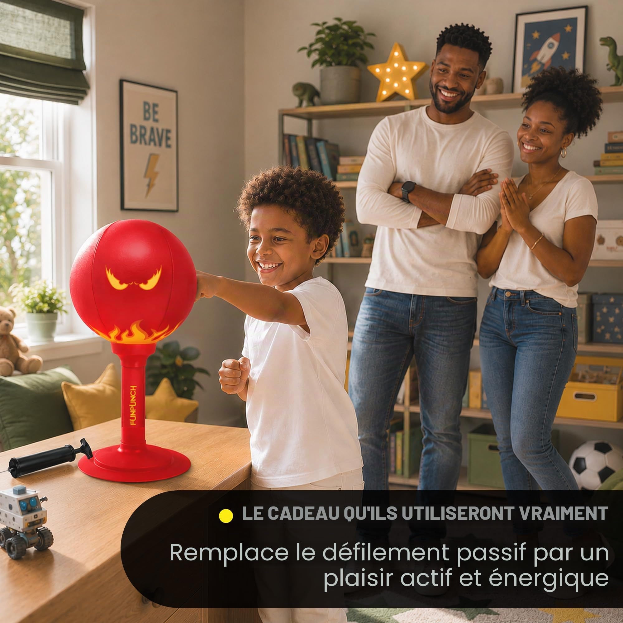 Rage Bag Punching Ball de Bureau Avec Système de Ventouse - Idéal Pour Soulager le Stress, Améliorer la Concentration et les Réflexes. Conception Durable en Cuir Pour un Entraînement Efficace