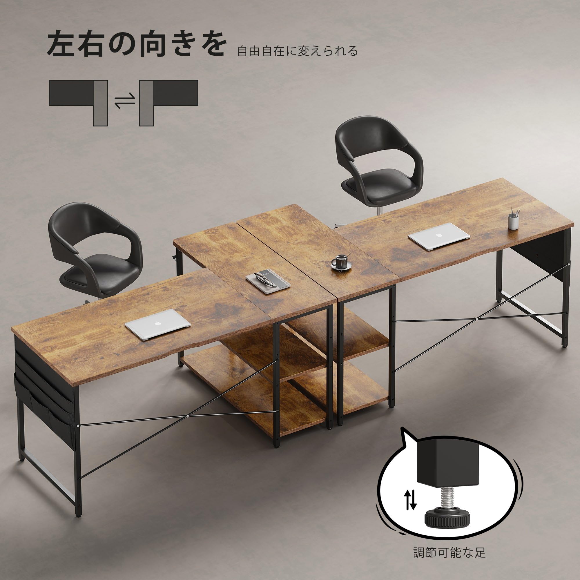 【新品】パソコンデスク 机 学習机 右棚左棚 幅107cm Amazon | YeTom パソコンデスク 机 学習机 右棚左棚 幅107cm