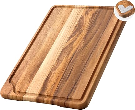 3 Packs Bamboo Cutting Board Set with Holder Wood Cutting Boards for Kitchen with Juice Grooves Built-in Handles, Ideal Charcuterie & Chopping for Meat Vegetables Fruits Kitchen Gift for Home Cooks
