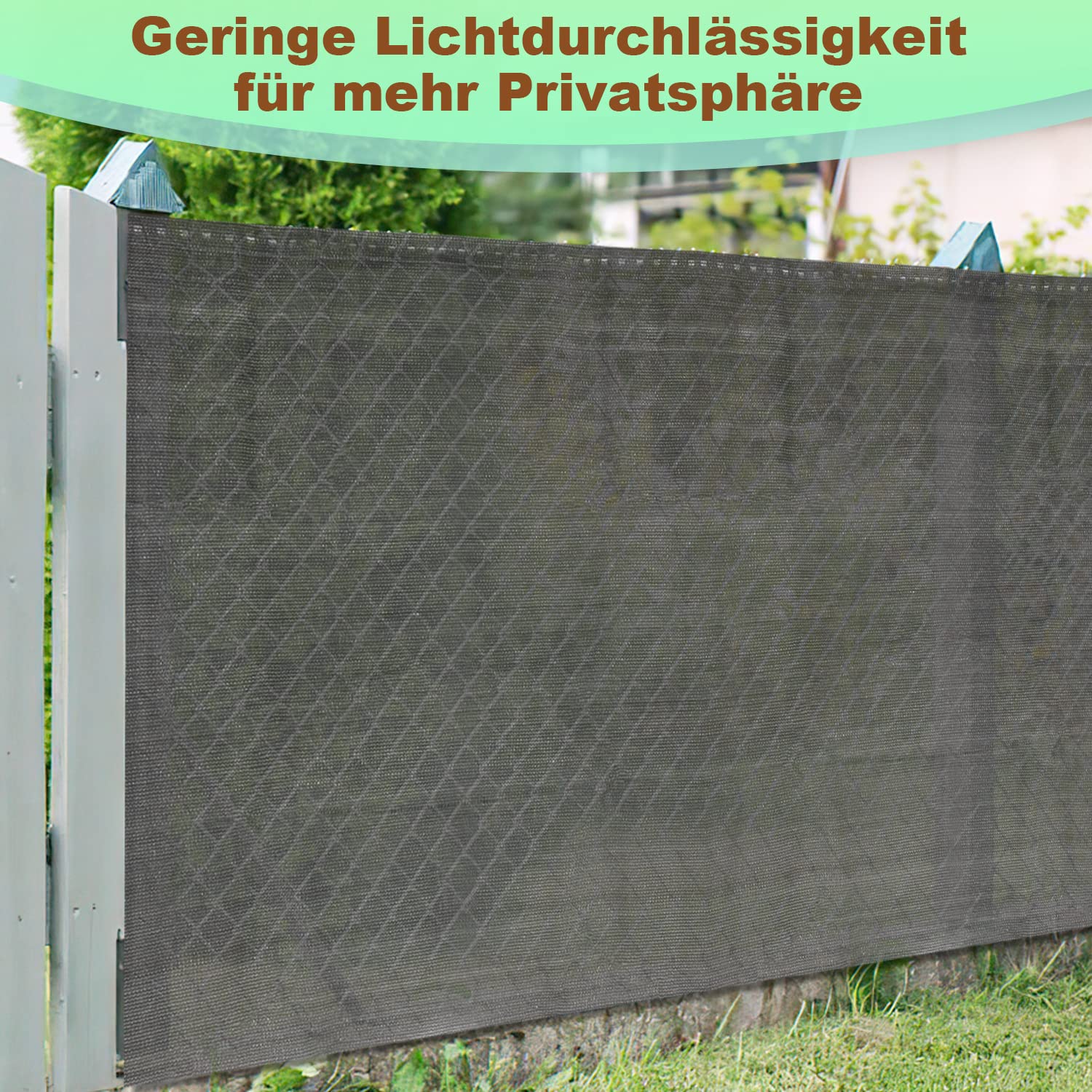 Sonnewelt Privacy 1 x 10 m, 150 g/m², in HDPE, protezione dal vento, rete ombreggiata, protezione dalla polvere, protezione solare, pannello oscurante, recinzione frangivista, rete grigia