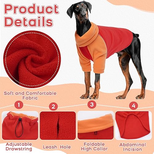 Miniatura 3 de Bonaweite Chaleco de forro polar para perro, suéter de forro polar cálido para perro, chaqueta de forro polar para invierno resistente al viento,