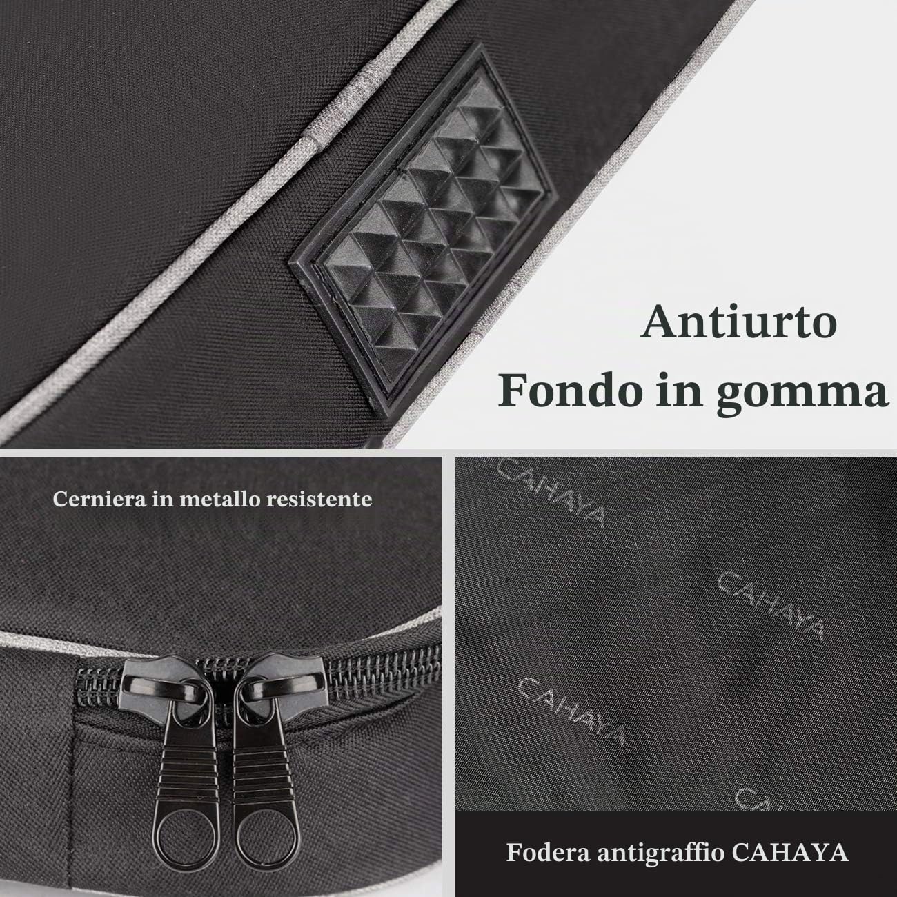 CAHAYA Borsa per Basso Elettrico Elettrico: Custodia per Basso con Imbottitura di 8mm Borse per Basso di 43 Pollici con Ampia Tasca Frontale per Spartiti o Libri Musicali Nero