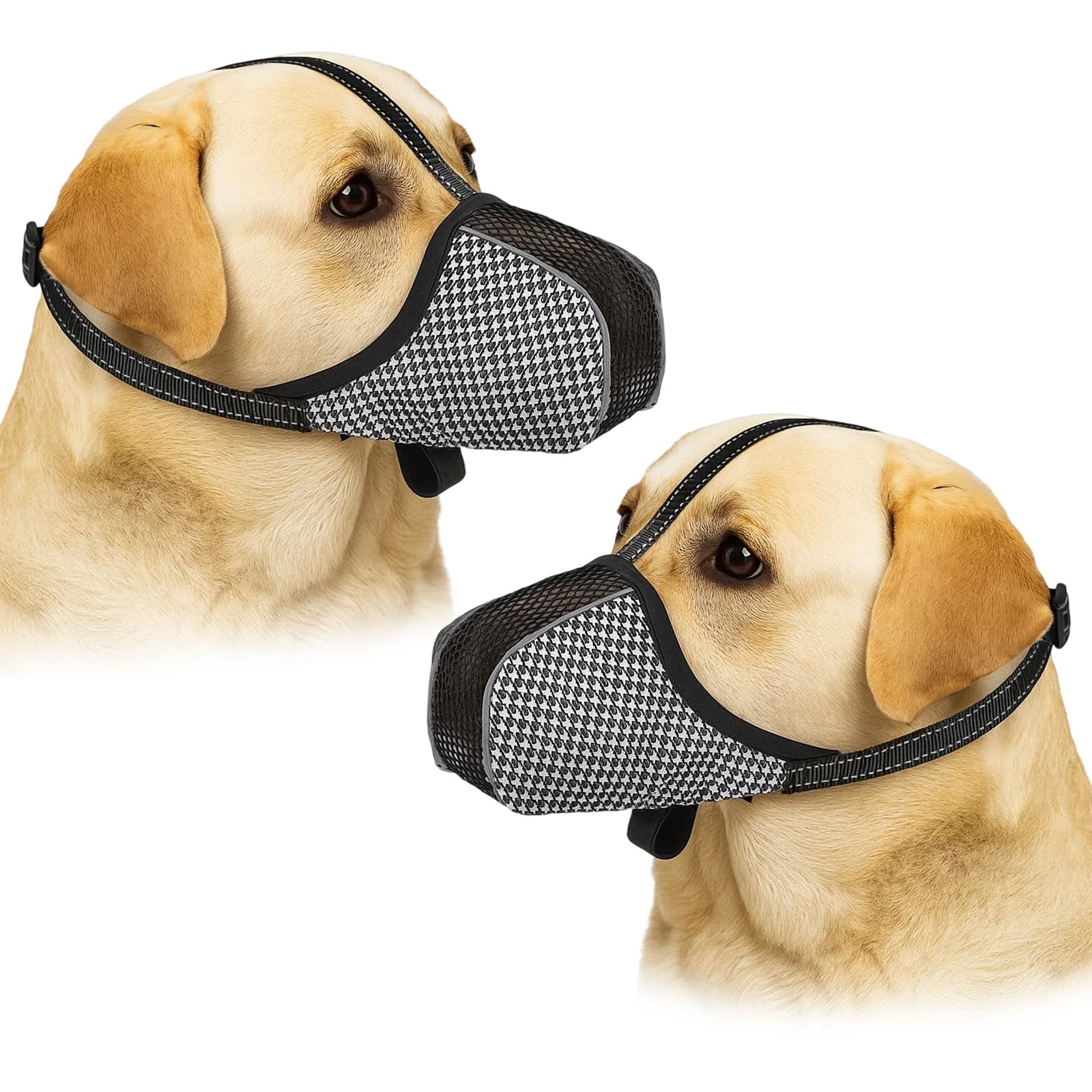 Muzzle for Small Dog 2 Pack Soft Dog Muzzles with Reflective Strip for Grooming Walking, Training, Vet Visits