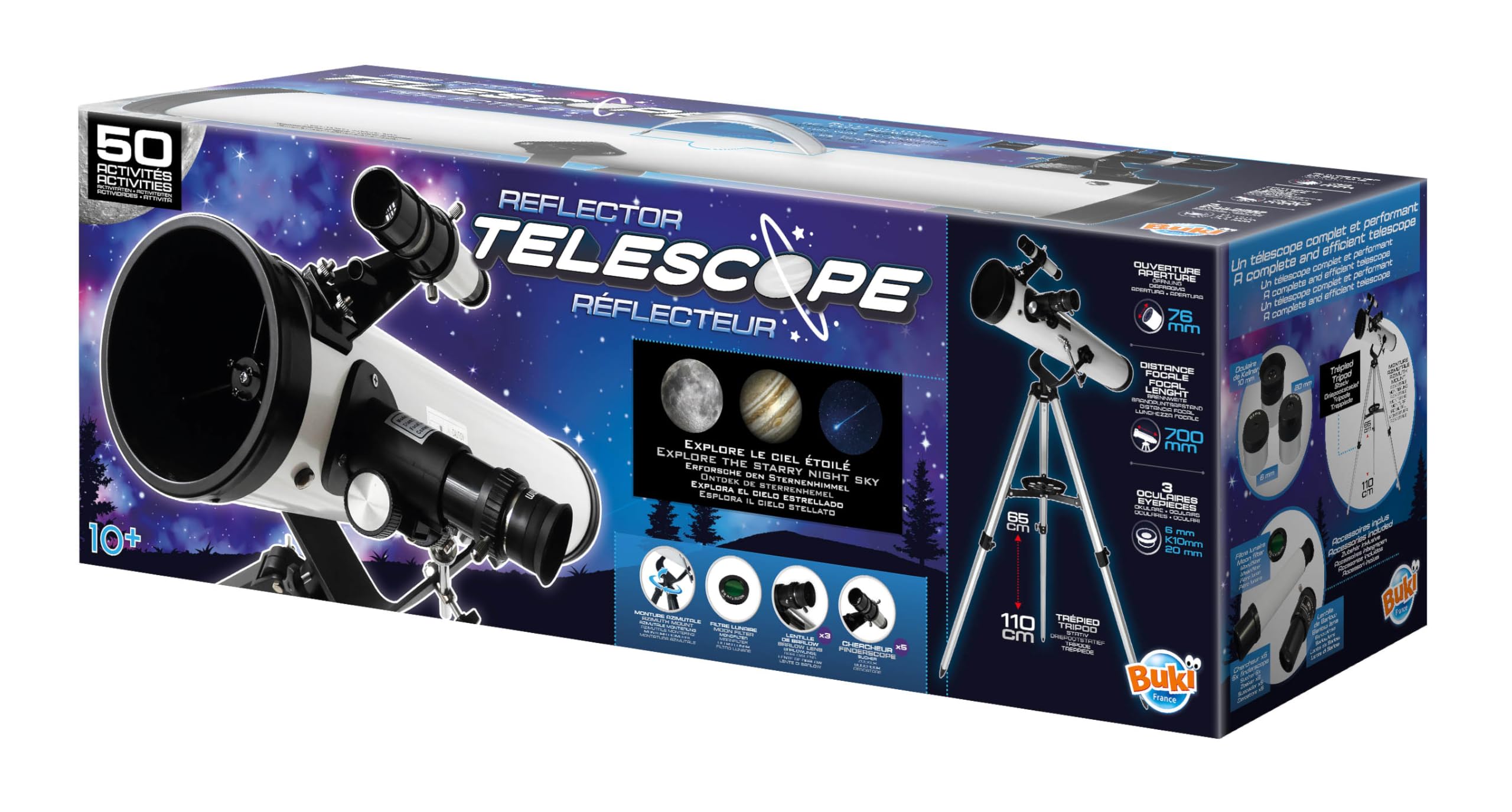 Buki Télescope réflecteur 50 activités