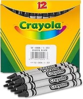 Vista 1 de Crayola Crayons, negro, recambio de crayón de un solo color, 12 crayones a granel, suministros escolares