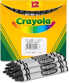 Crayola Crayons, Black, Single Color Crayon Refill, 12 Count Bulk Crayons, School Supplies