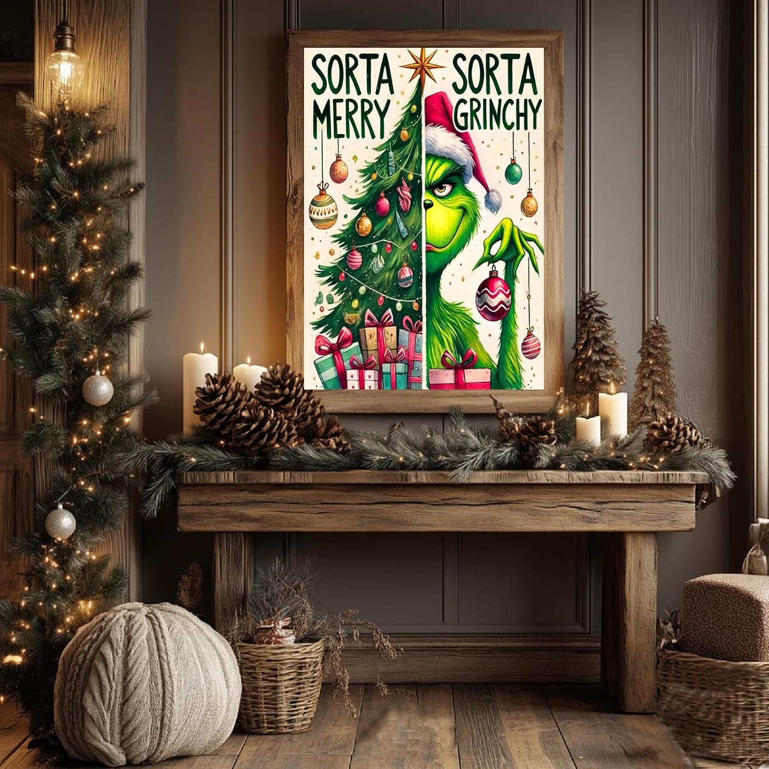 cupmod Christmas Paint by Numbers Kit for Adults,Winter Painting by Numbers,DIY Acrylic Paint Kit for Adults Beginners Without Frame,Easy Adult Paint by Number Kits on Canvas for Decor 16x20inch