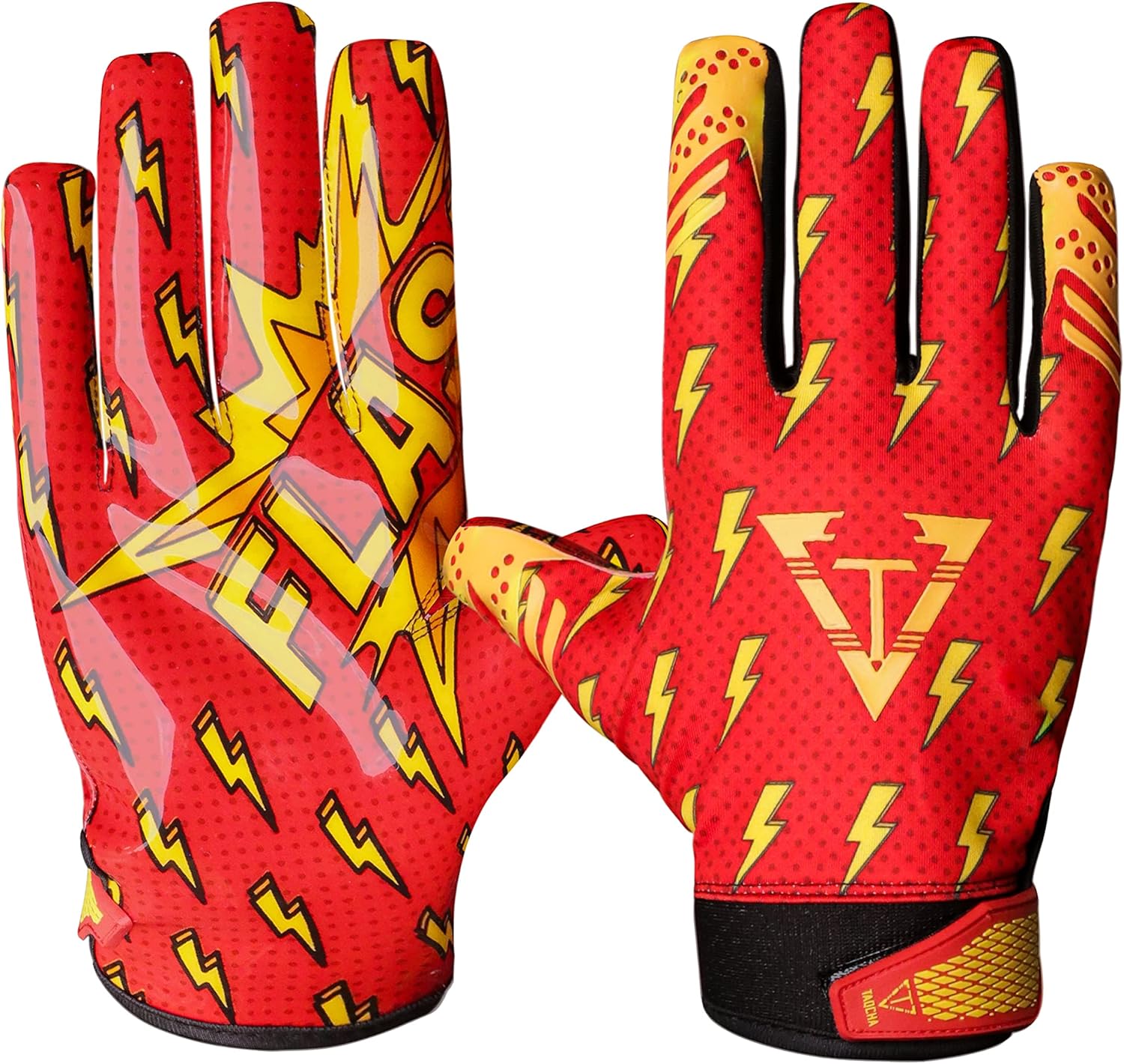 TAQCHA Thunder Football Gloves – High-Performance Receiver Gloves with Ultra-Sticky Grip, Lightweight & Durable Design – Ideal for Youth & Adults, Weather Conditions