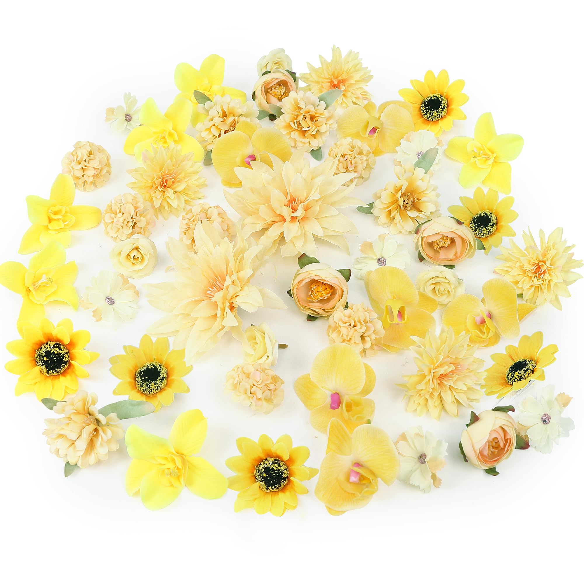 Fleurs artificielles jaunes LACGO en lot de 48 pour table de printemps