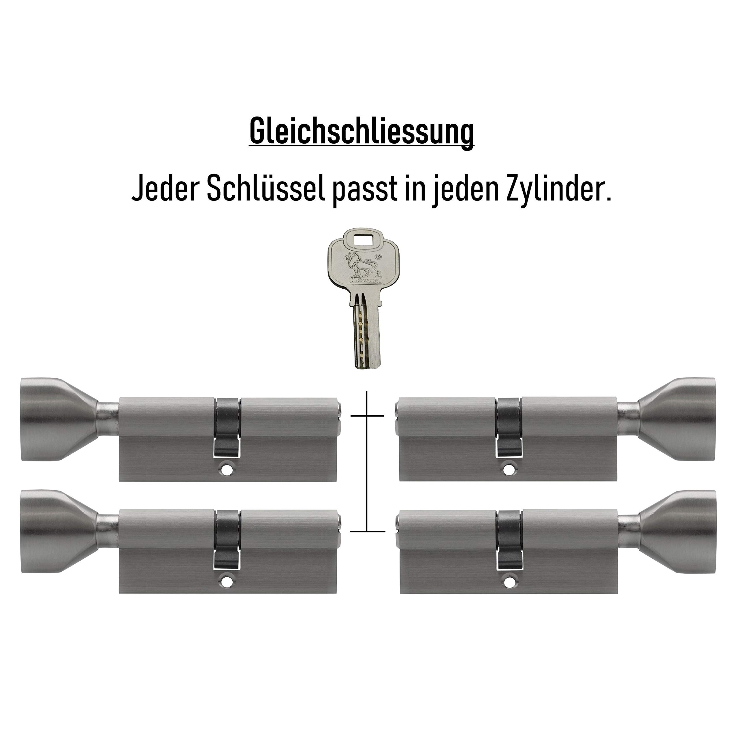 4x Knaufzylinder KSN 80 mm 40/40 gleichschließend inkl. 20 Schlüssel