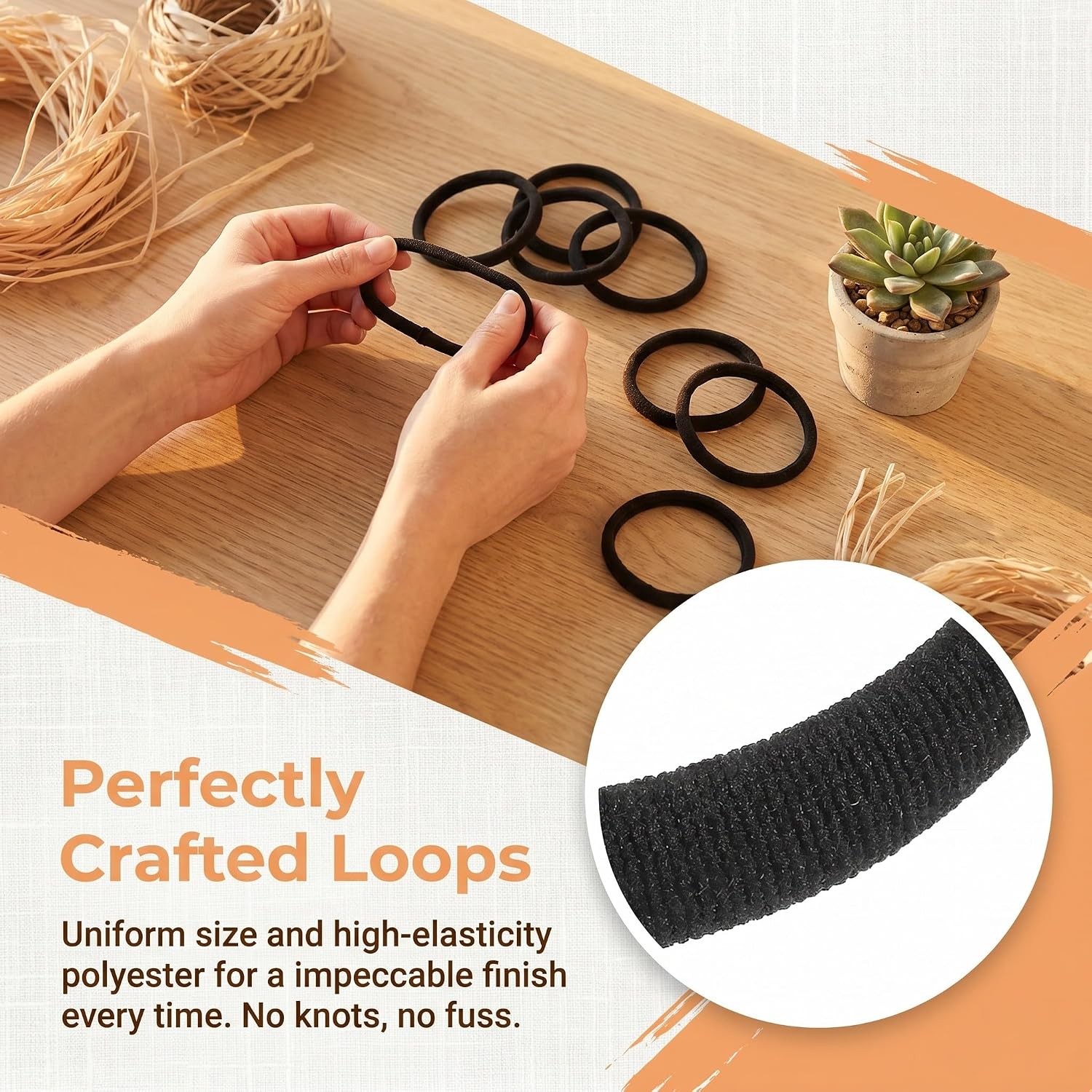 Operitacx 192pcs Loom Refill Loops, Black Weaving Loom Refill Loops Kit, String Rings for Potholder Pot Holder Art and Crafts DIY Supplies
