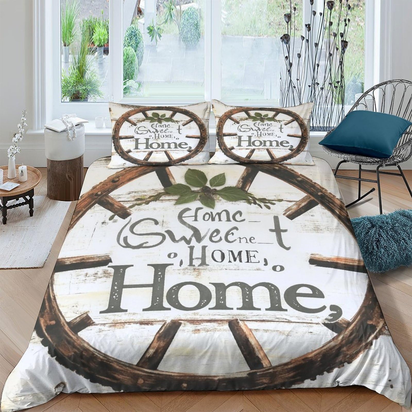 Ctjqhvkz Style-6 3D Printed Rustic Clock Fitted Sheet Microfiber Soft Home Decor Vintage Typography Mattress Cover Bedroom Single（135X200cm）