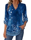 Womens Roll Up Long Sleeve Tops V Neck Shirts Dressy Casual Work Blouses S-2XL