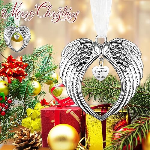 Miniatura 4 de Adornos de Navidad, alas de ángel, decoraciones de árbol de Navidad, colgante en forma de alas, regalos para la memoria de un ser querido, adorno