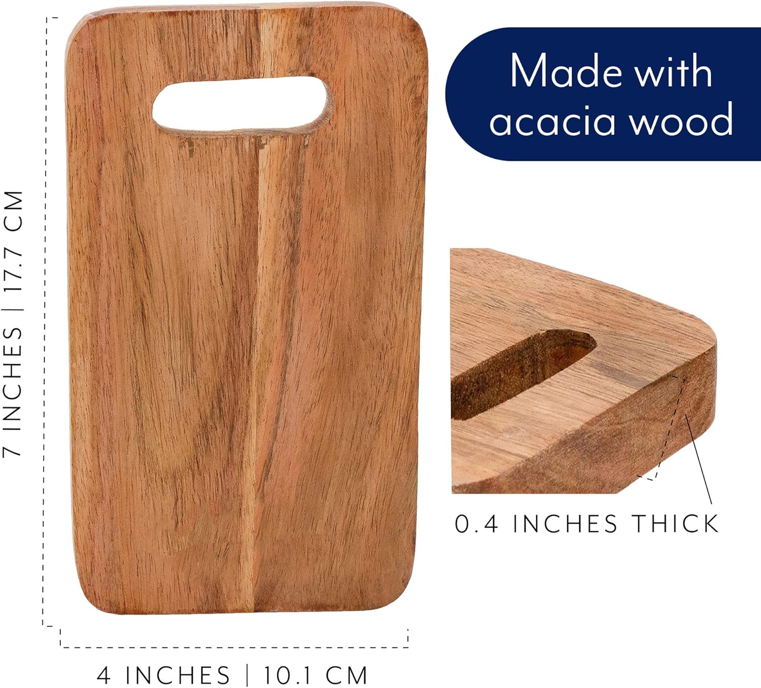 Set of 3 Natural Brown Acacia Wood Mini Charcuterie Boards
