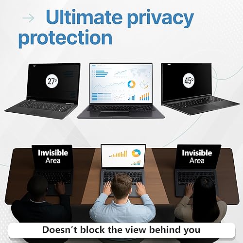 Miniatura 3 de VINTEZ [Paquete de 2] Protector de pantalla de privacidad de 15.6 pulgadas 1.8:1 para monitor de computadora y portátil - Película protectora