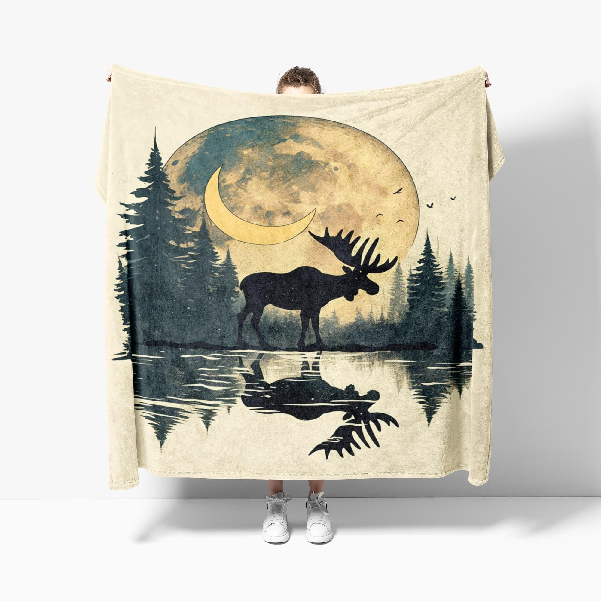150x200 cm Toutes Les Saisons Plaid Polaire Animaux De La ForêT Naturelle Chaude Légère et Couverture Douillette Canapé/Lit Jaune Couverture Polaire Ultra Douce Cadeau pour garçons Filles