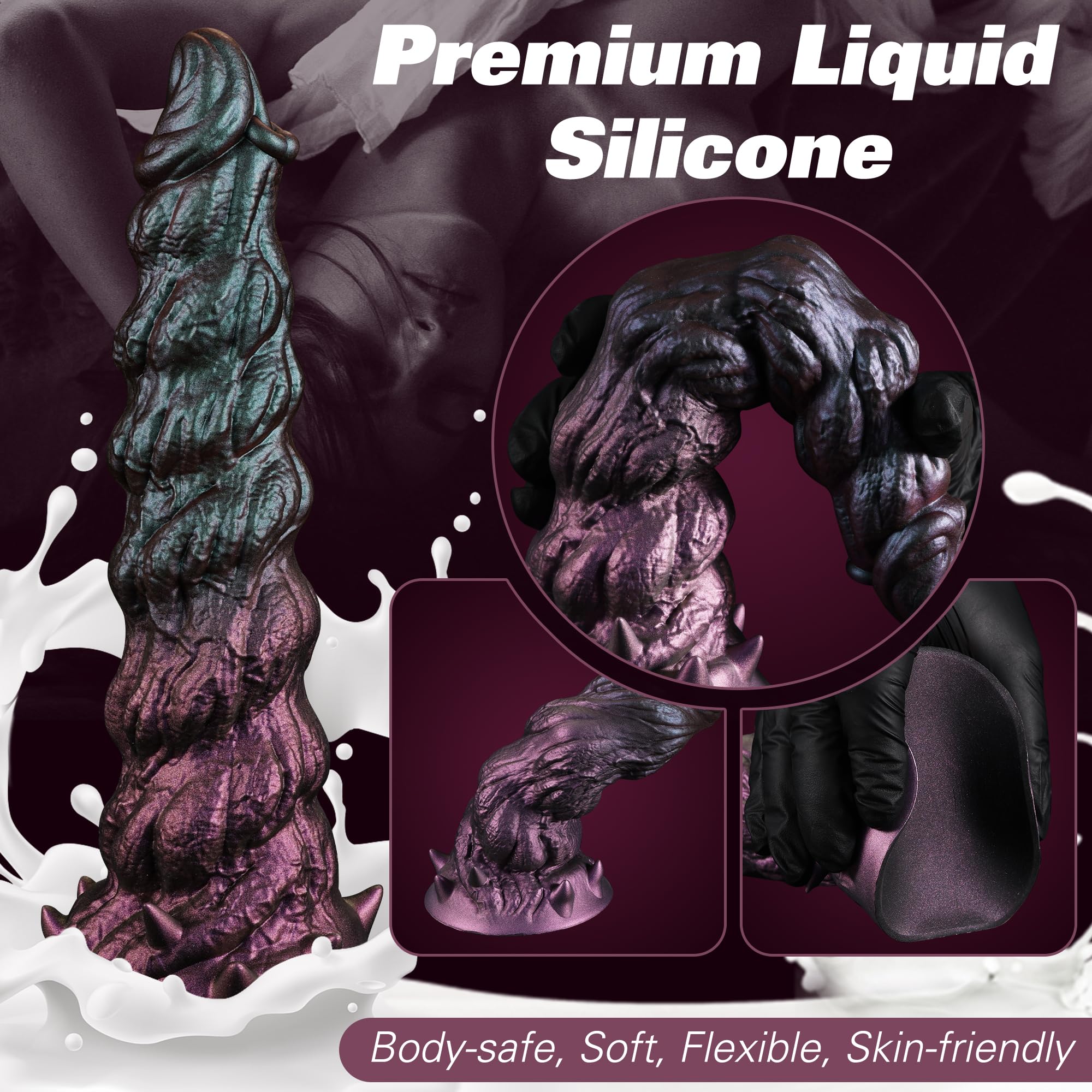 9.28" Fantasy onster Dildo, Large Silicone Thick Knot Dildo with Strong Suction Cup, Knotted Butt Plug for Anal Training, G-Spot & Prostate, Anal Plug Adult Sex Toy for Advanced Players Men & Women: L