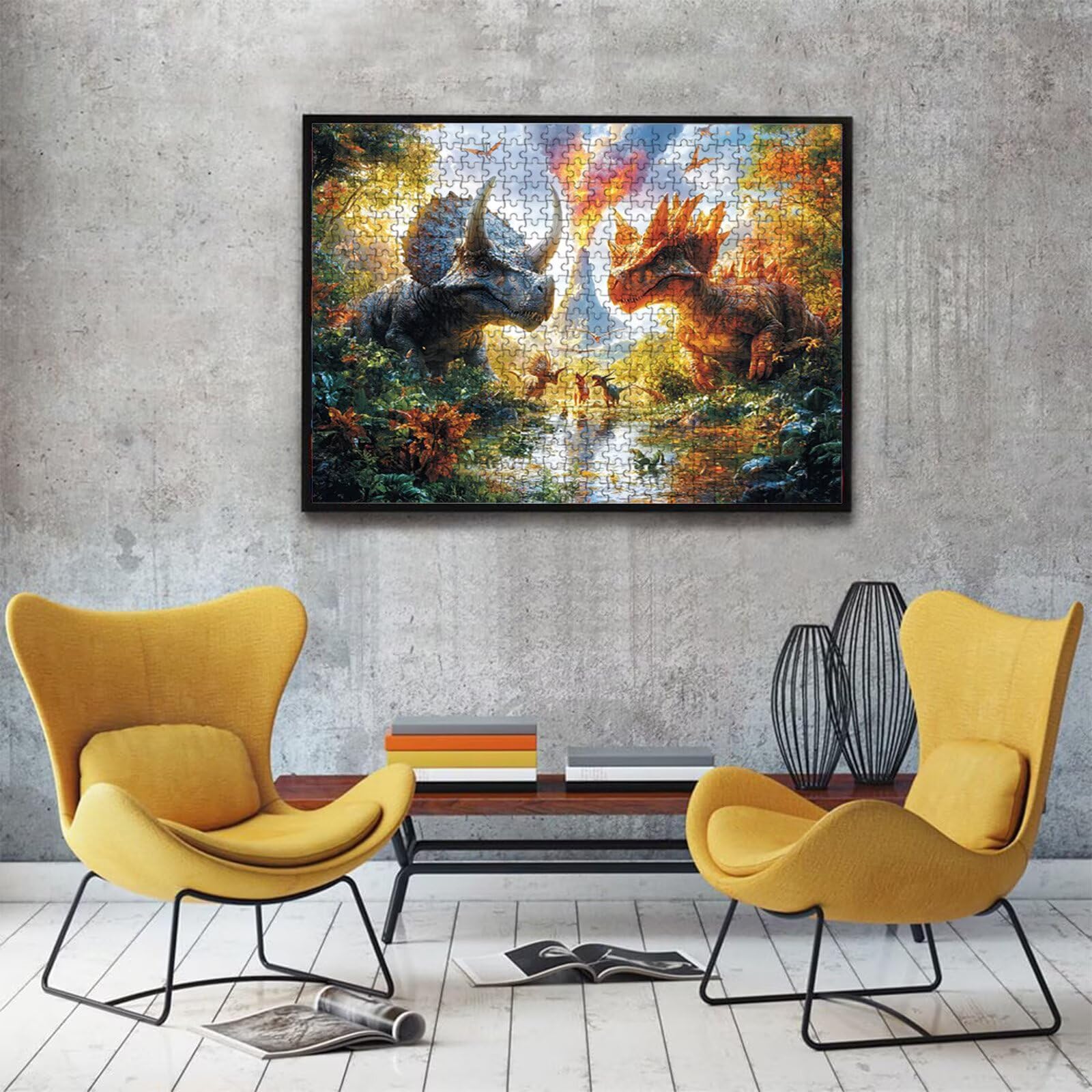 Puzzle vulcano Dinosauri(3), Puzzle Adulti 1500 pezzi, Puzzles Legno con Squisita Scatola di Imballaggio, Rompicapo per Esperti con Incastro Perfetto, Regalo per Adulti Decorazioni Casa W3H-981