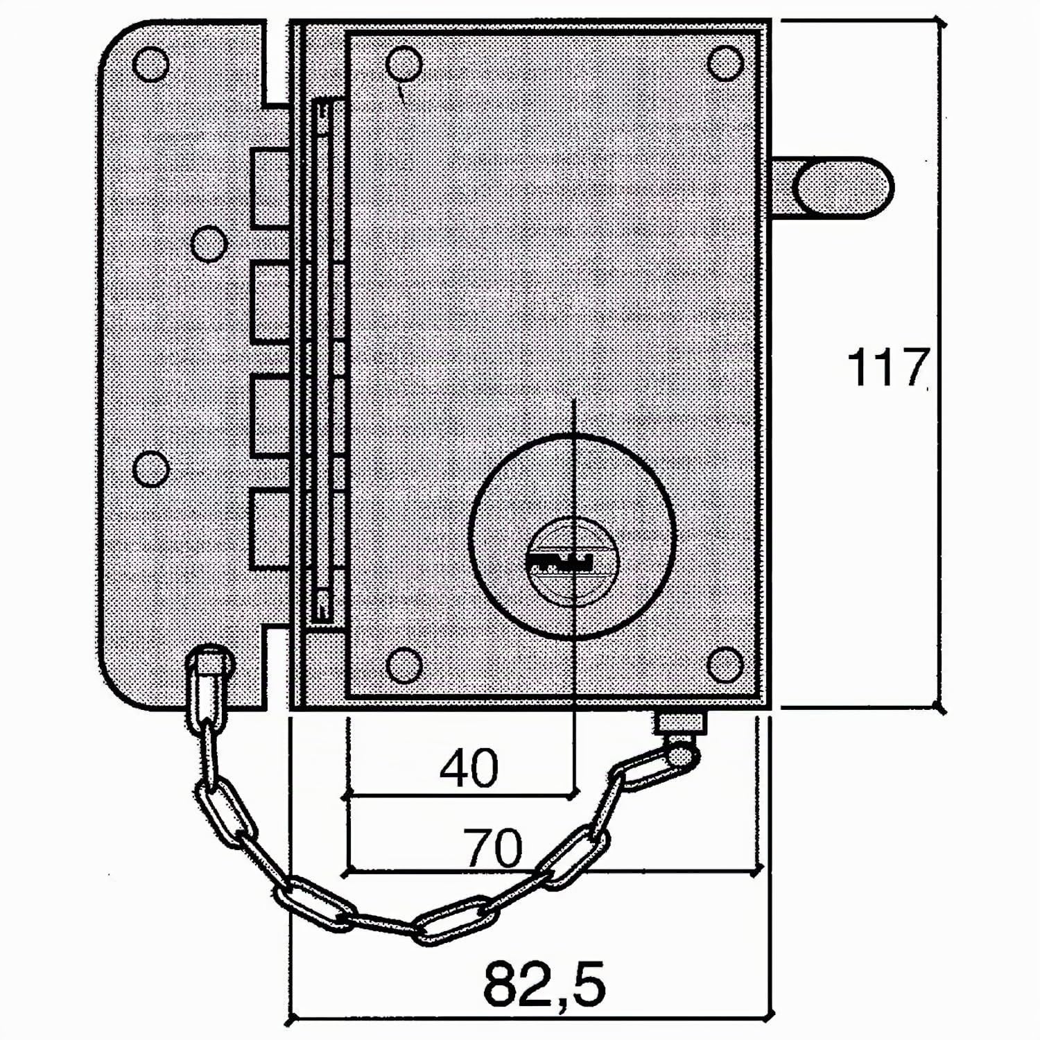 UCEM 4500-S/HE - Cerradura de seguridad, derecha