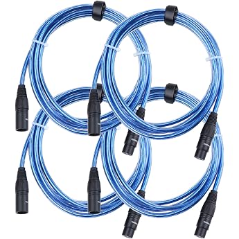 Pronomic Stage XFXM-Blue-1 Microphone Cable XLR 1m Metallic Blue 4x SET
