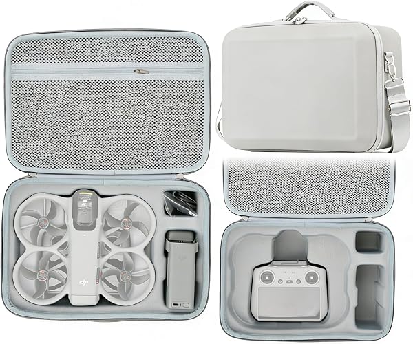 DJI Avata 360 専用収納バッグ ハードケース 防水仕様 大容量 リモコン・充電ハブ収納可能 ショルダーストラップ付き 携帯便利 DJI Avata 360アクセサリー (フライングバトラー収納バッグ) - 1