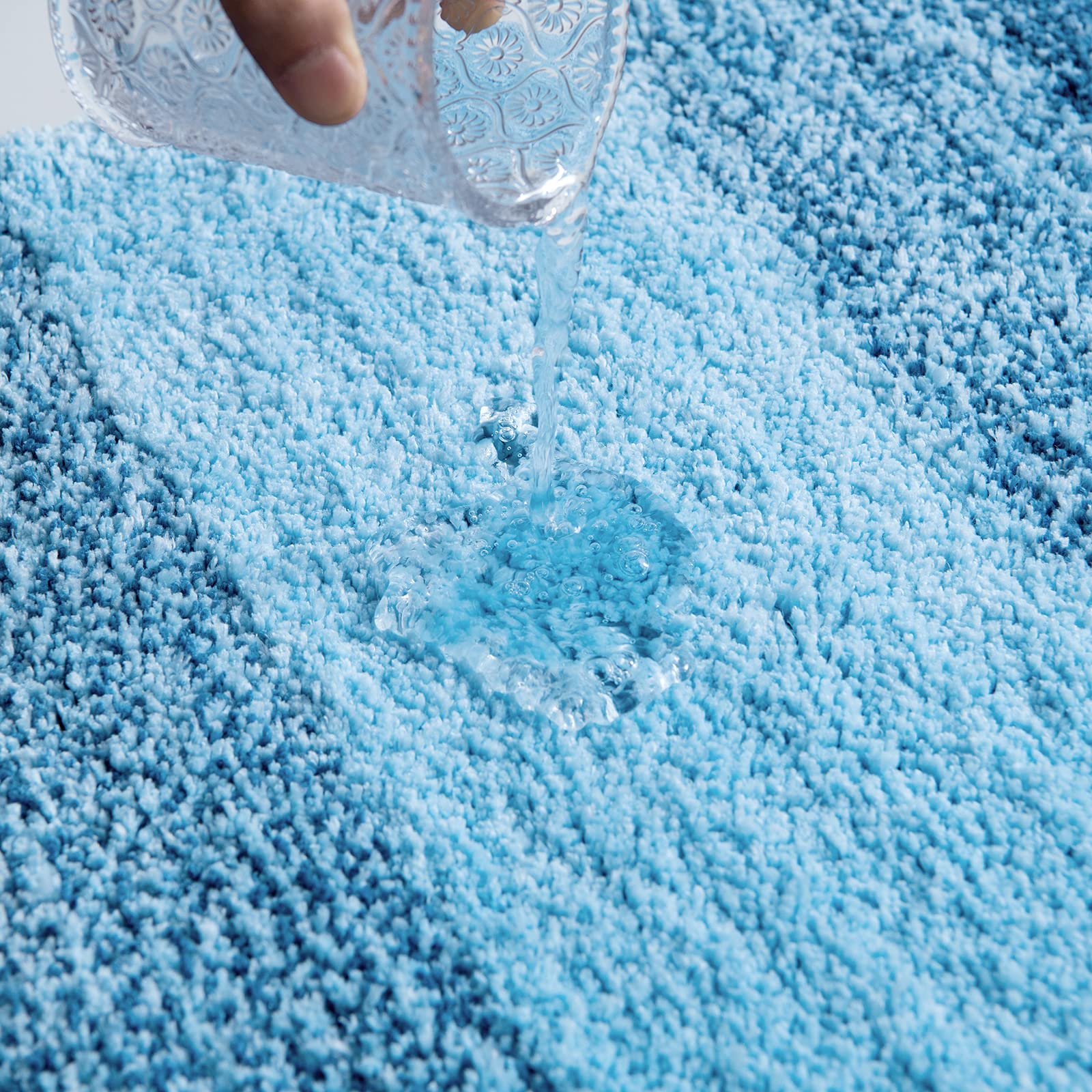MIULEE Bath Mat Non Slip Thick Bathroom Mats Water Absorbent Bath Rug Soft Shower Mat Machine Washable Durable Floor Mat Small Rug Door Mat Inside Kitchen Rugs 17x24 Inch 40x60cm Blue - Image 4