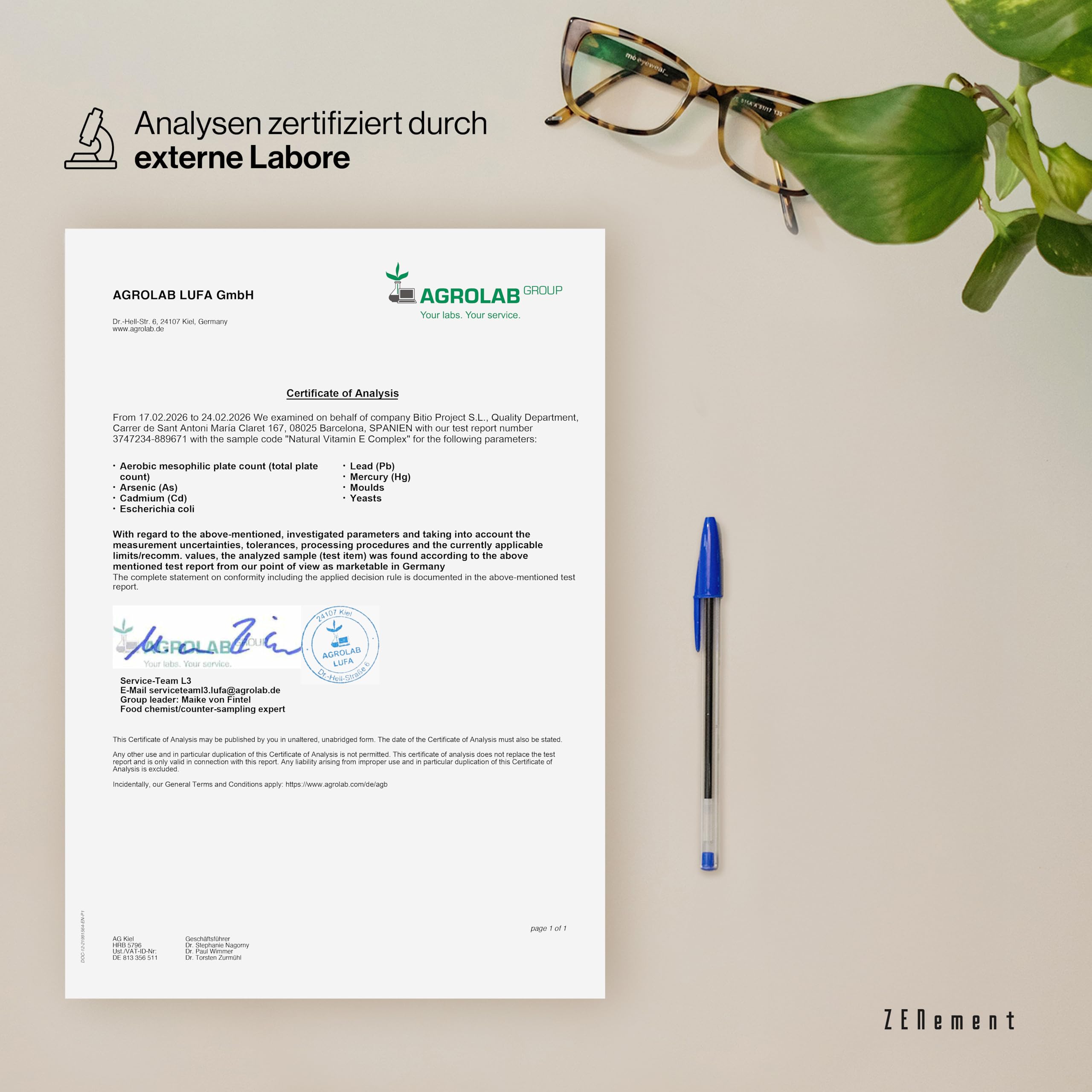 Natural Vitamin E Complex – Tocopherole und Tocotrienole – Starkes Antioxidans, Schützt die Zellen vor Oxidativem Stress – mit Nativem Olivenöl Extra aus Spanien – 120 Kapseln – Zenement