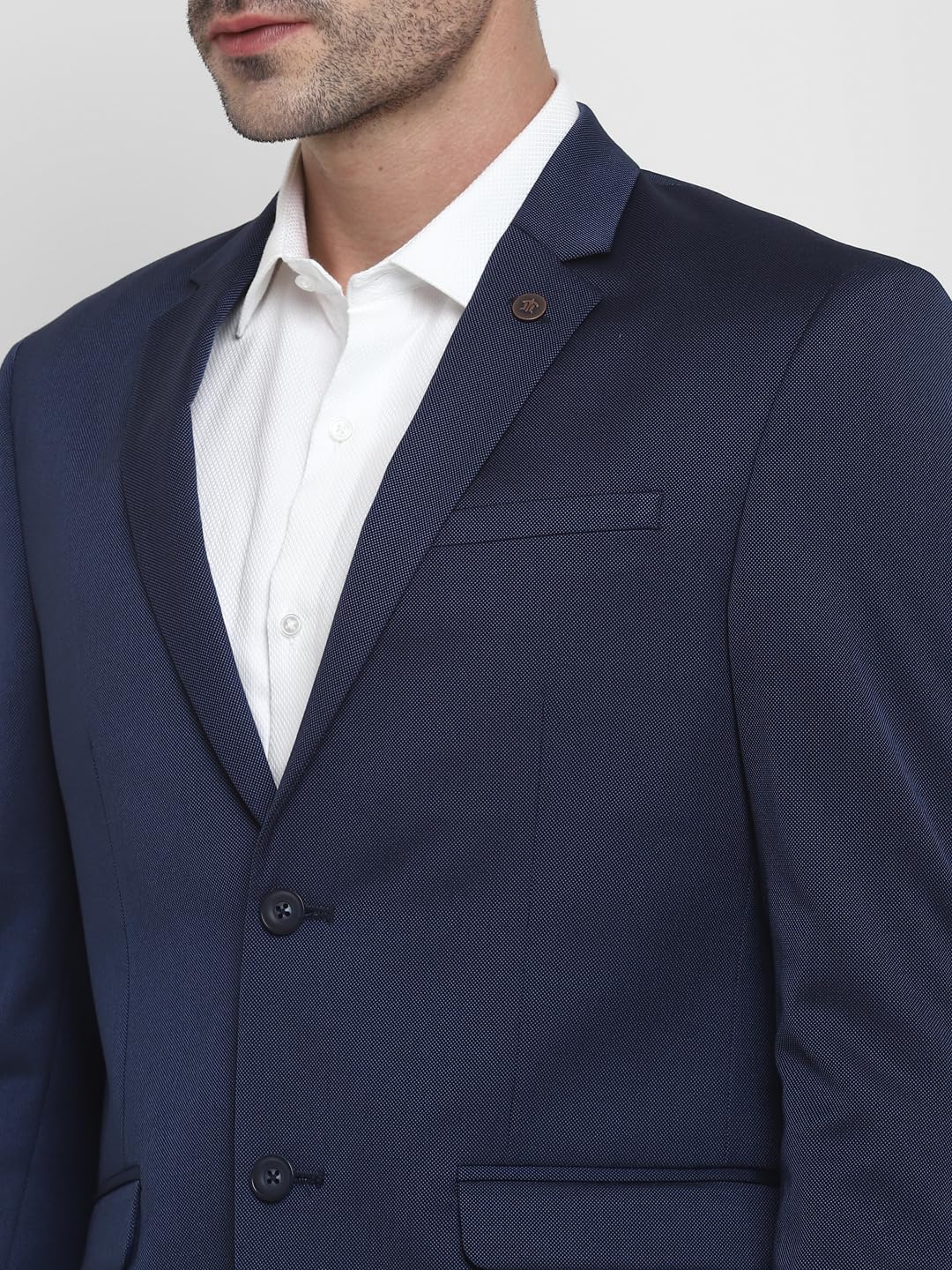 Turtle Men 100% Cotton Dobby Print Full Sleeve Two Piece Blue Party Suit - Image 5 thumbnail
