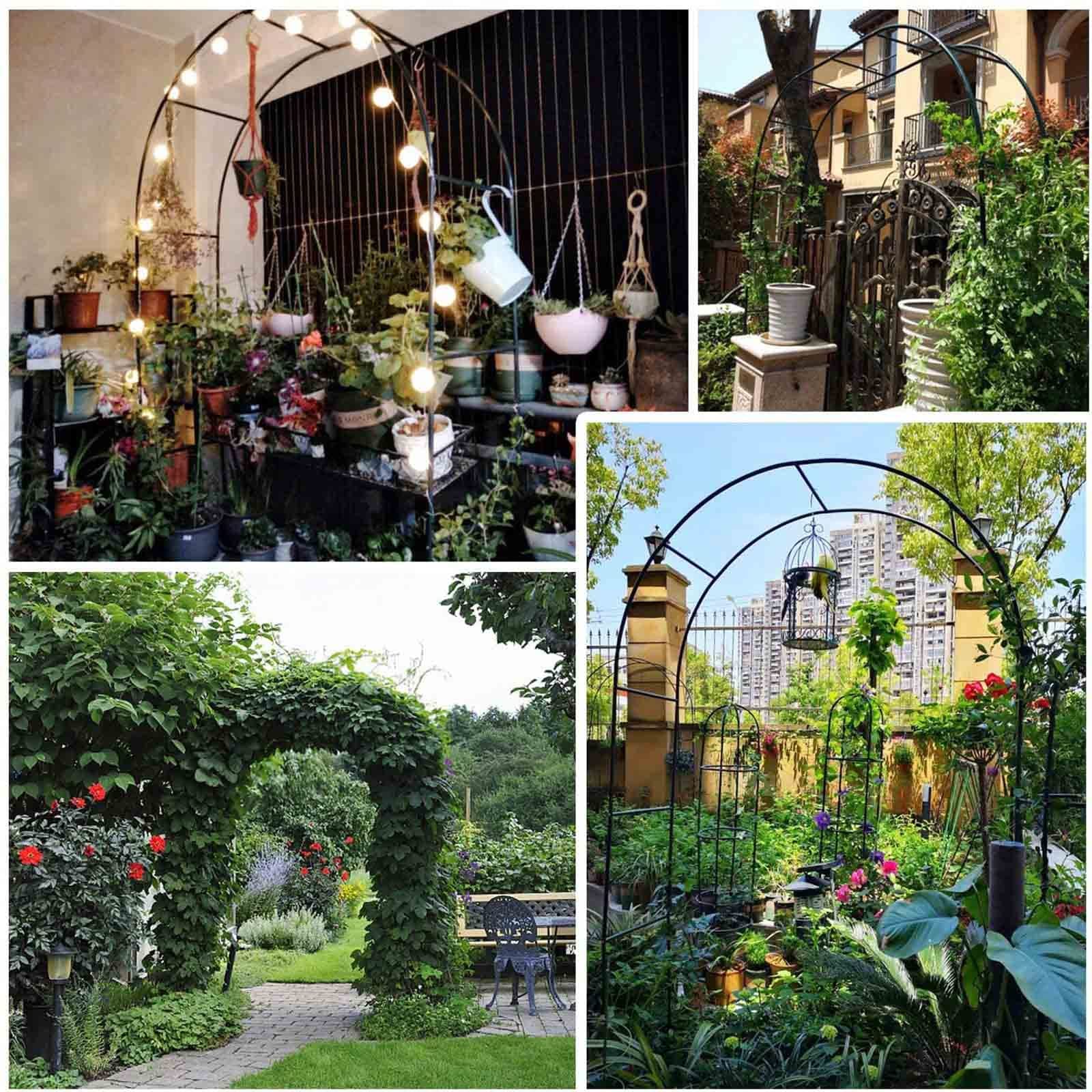 Cenador Exterior Interior Bodas Metal 2.4m - Soporte Plantas Trepadoras, Decoración  Bodas, Negro Arco Jardín, image size:1600x1600