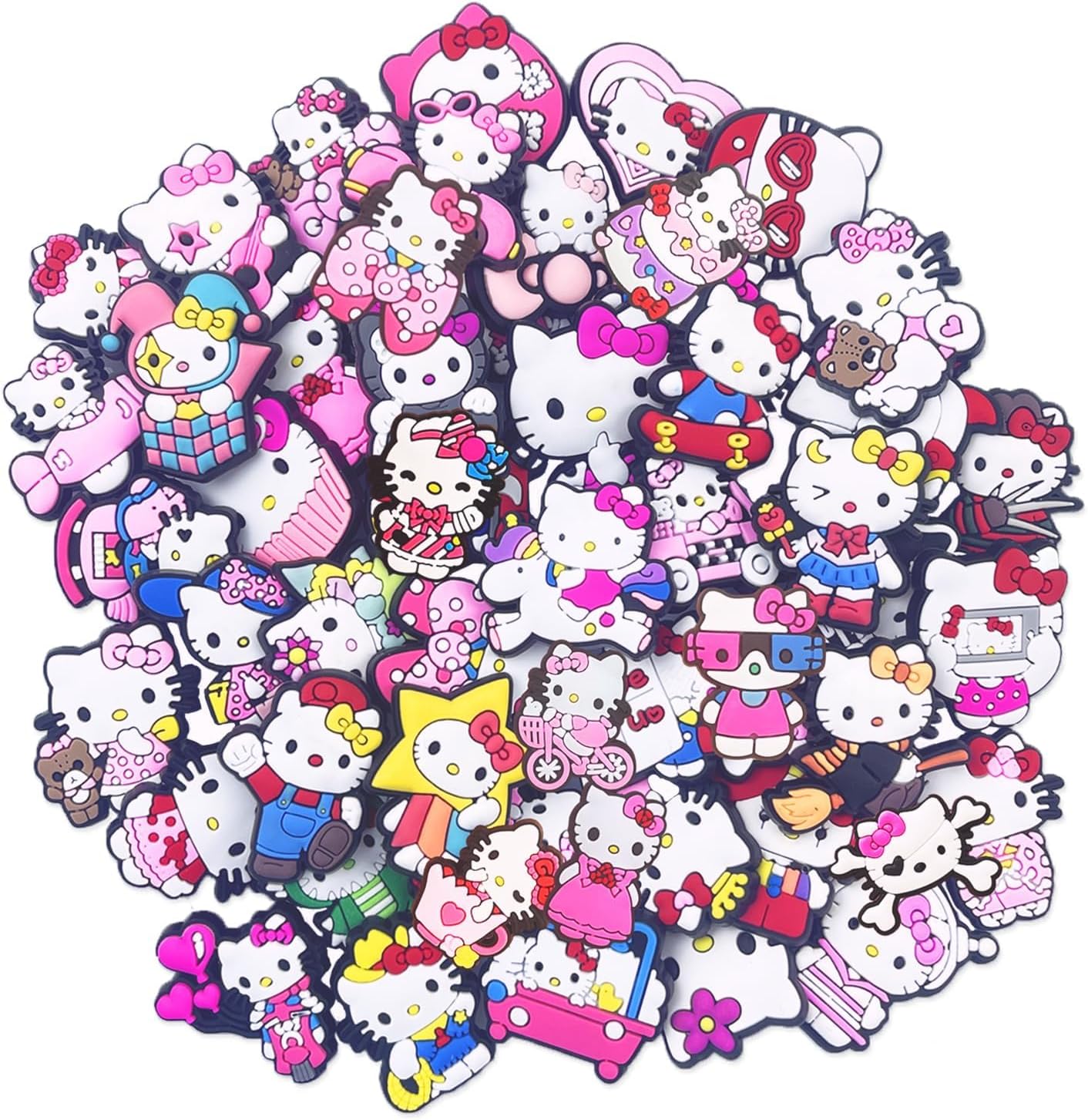 35,50Pcs Shoe Charms for Girls, Kids, Women - Kawaii Pink Cute Wristband Bracelets Sandals Decorations for Party Gifts