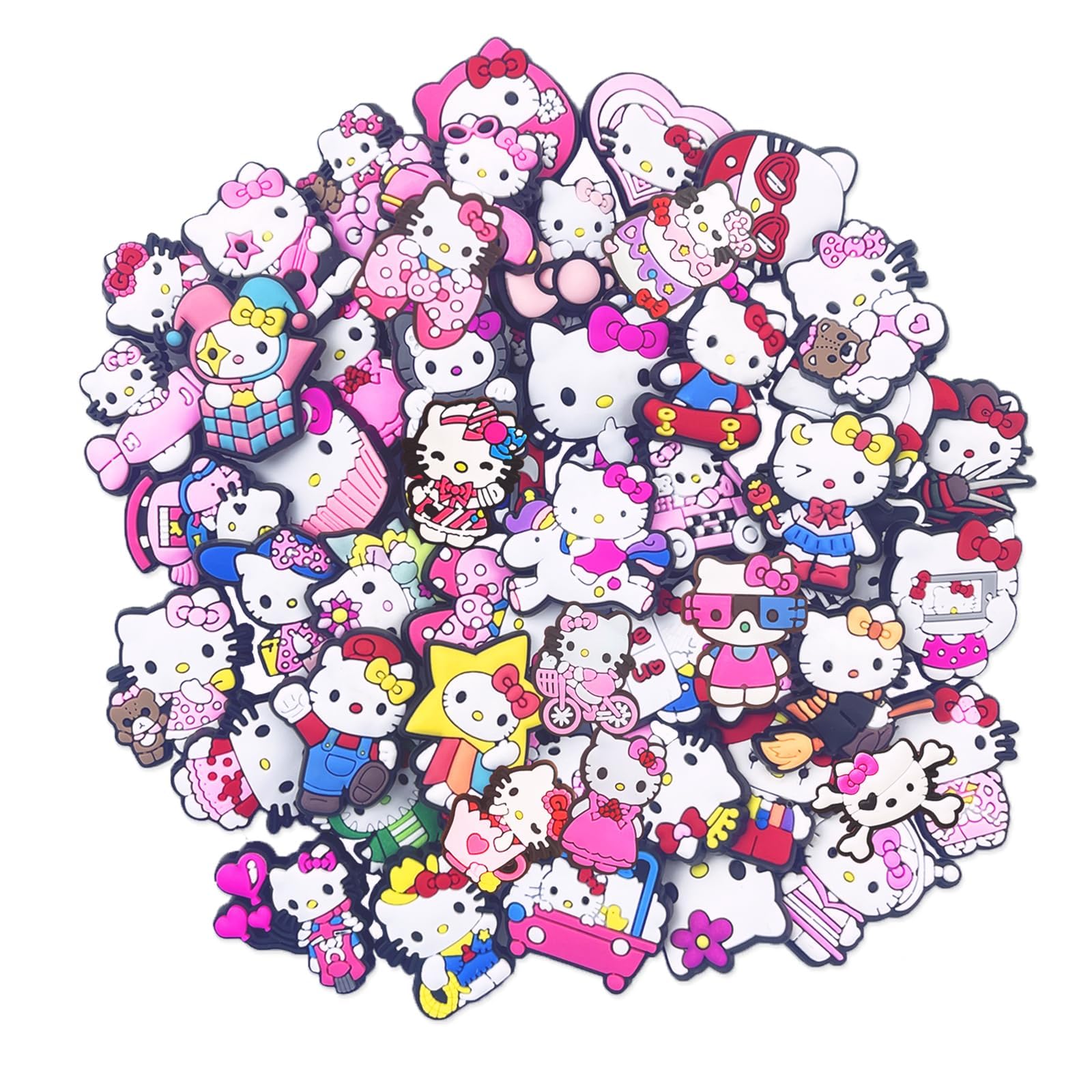 35,50Pcs Shoe Charms for Girls, Kids, Women - Kawaii Pink Cute Wristband Bracelets Sandals Decorations for Party Gifts