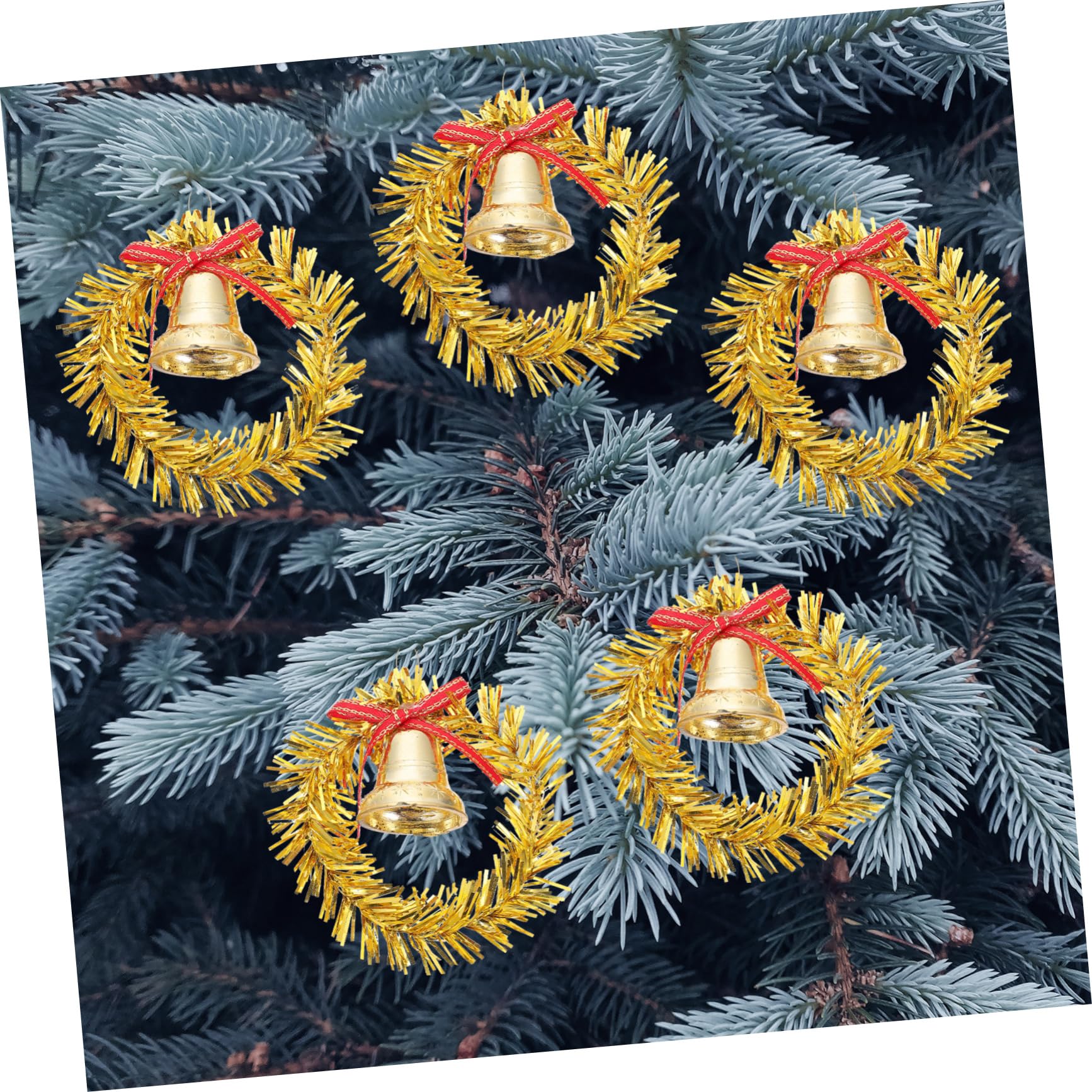 Alipis 50 Pz decorazione natalizia ciondolo campana di Natale ciondoli natalizi pendenti natalizi ciondolo natalizio oggetti di scena per campane appese a Natale plastica