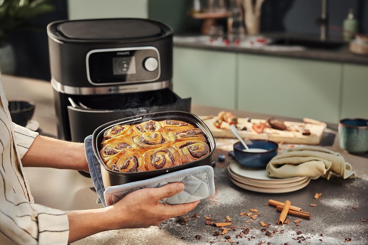 المثالي - مقلاة هوائية متصلة من فيليبس - HD9880/91، أسود 2026 - view 7